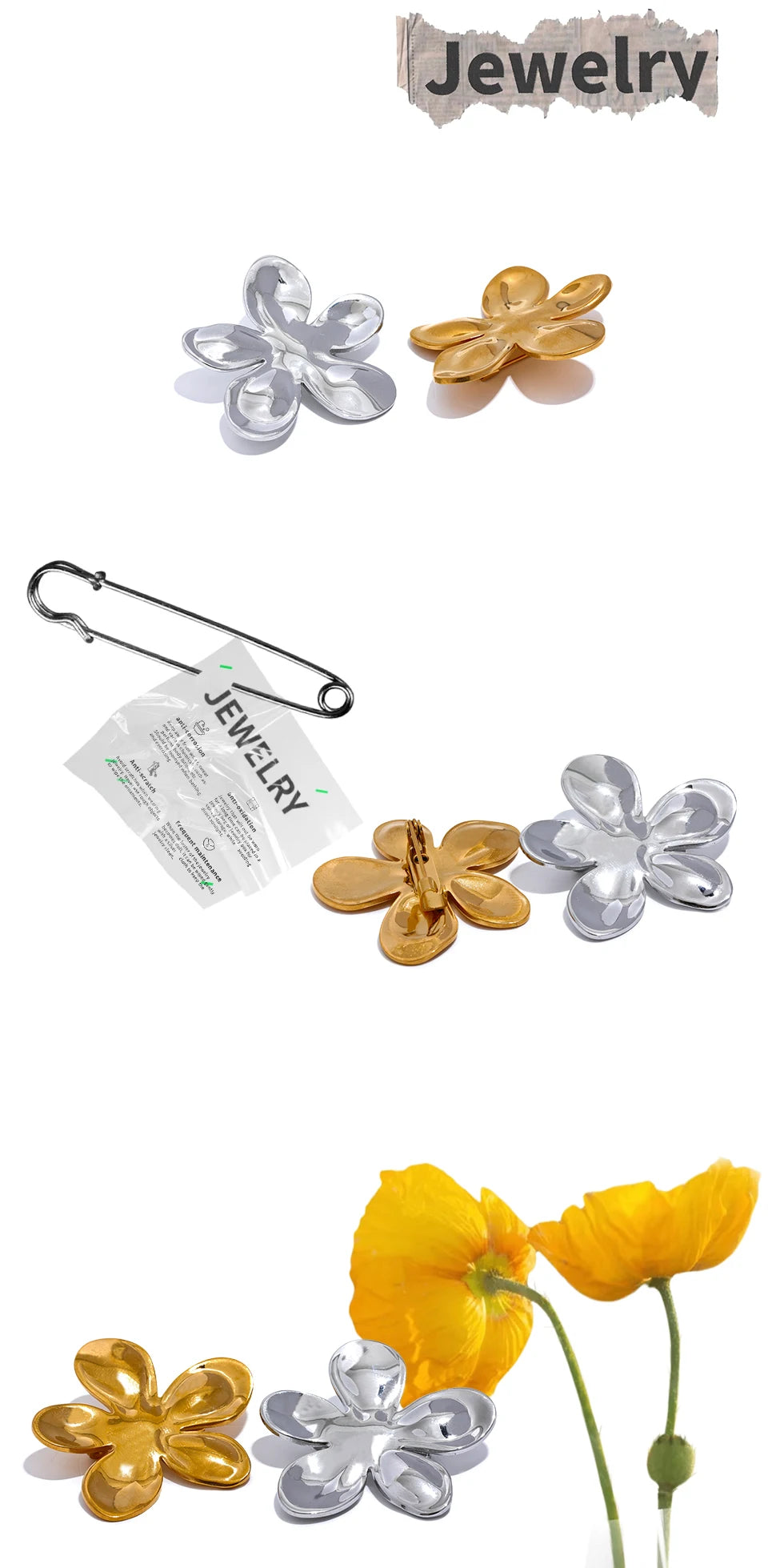 Flower Silver Brooch