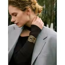 Geometric Hollow Stainless Steel Cuff