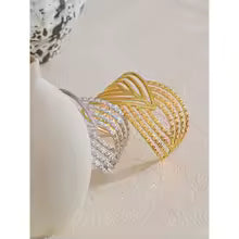 Geometric Hollow Stainless Steel Cuff