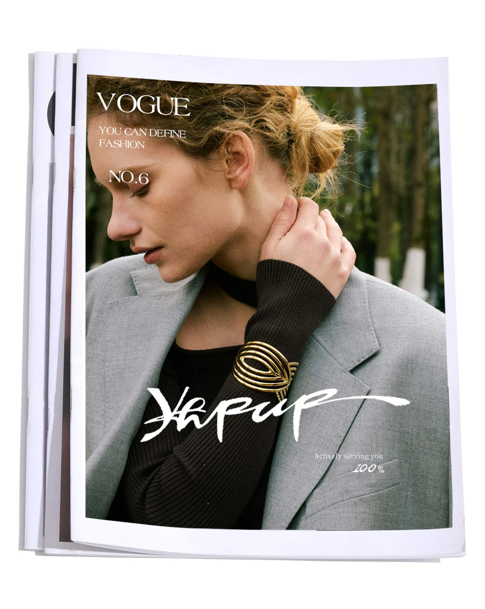 Geometric Hollow Stainless Steel Cuff