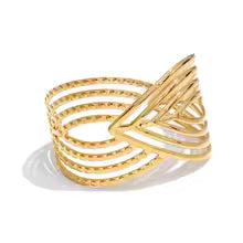 Geometric Hollow Stainless Steel Cuff