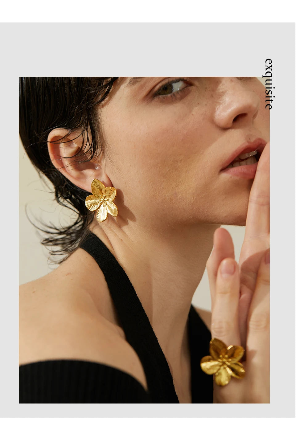 Vintage Gold Flower Earrings