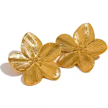 Vintage Gold Flower Earrings