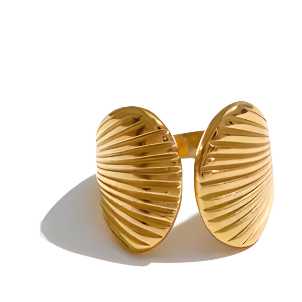 Shell Geometric Open Ring