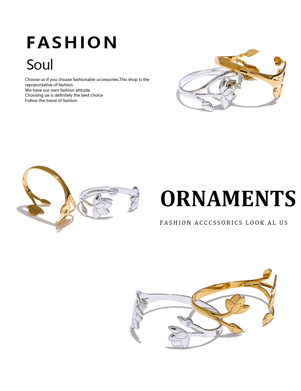 Geometric Hollow Stainless Steel Cuff