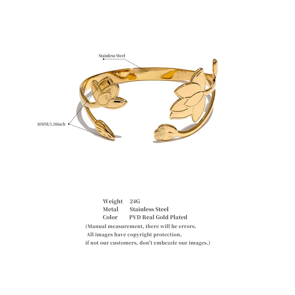 Geometric Hollow Stainless Steel Cuff