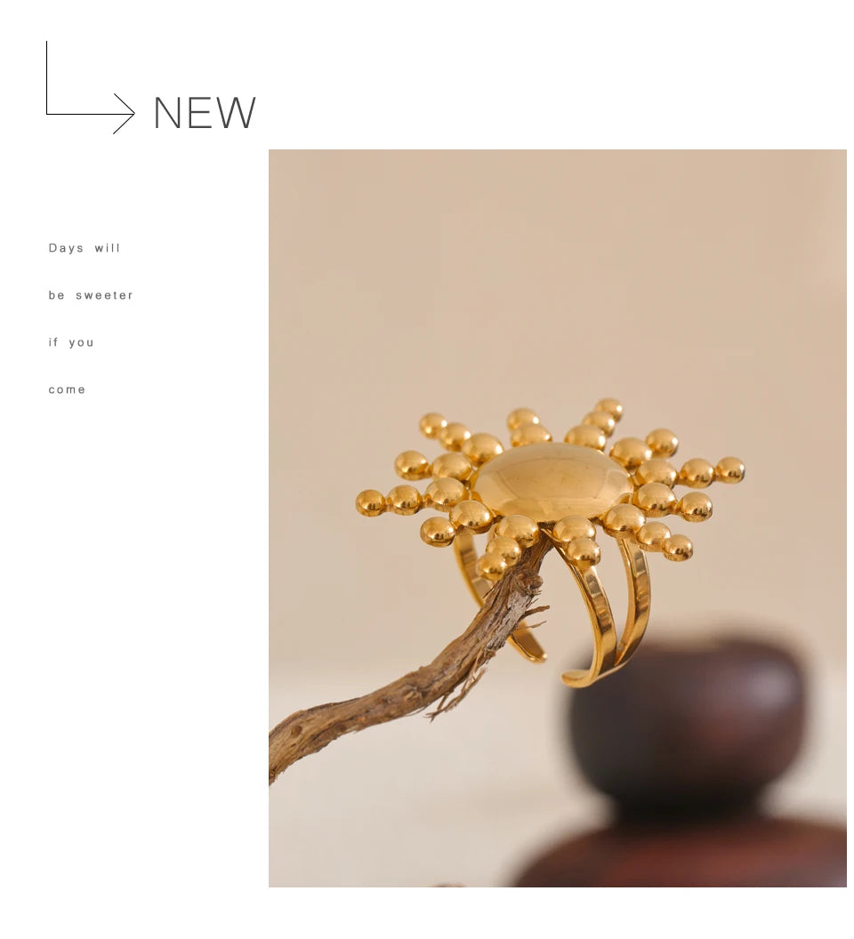 Big Adjustable Gold Ring