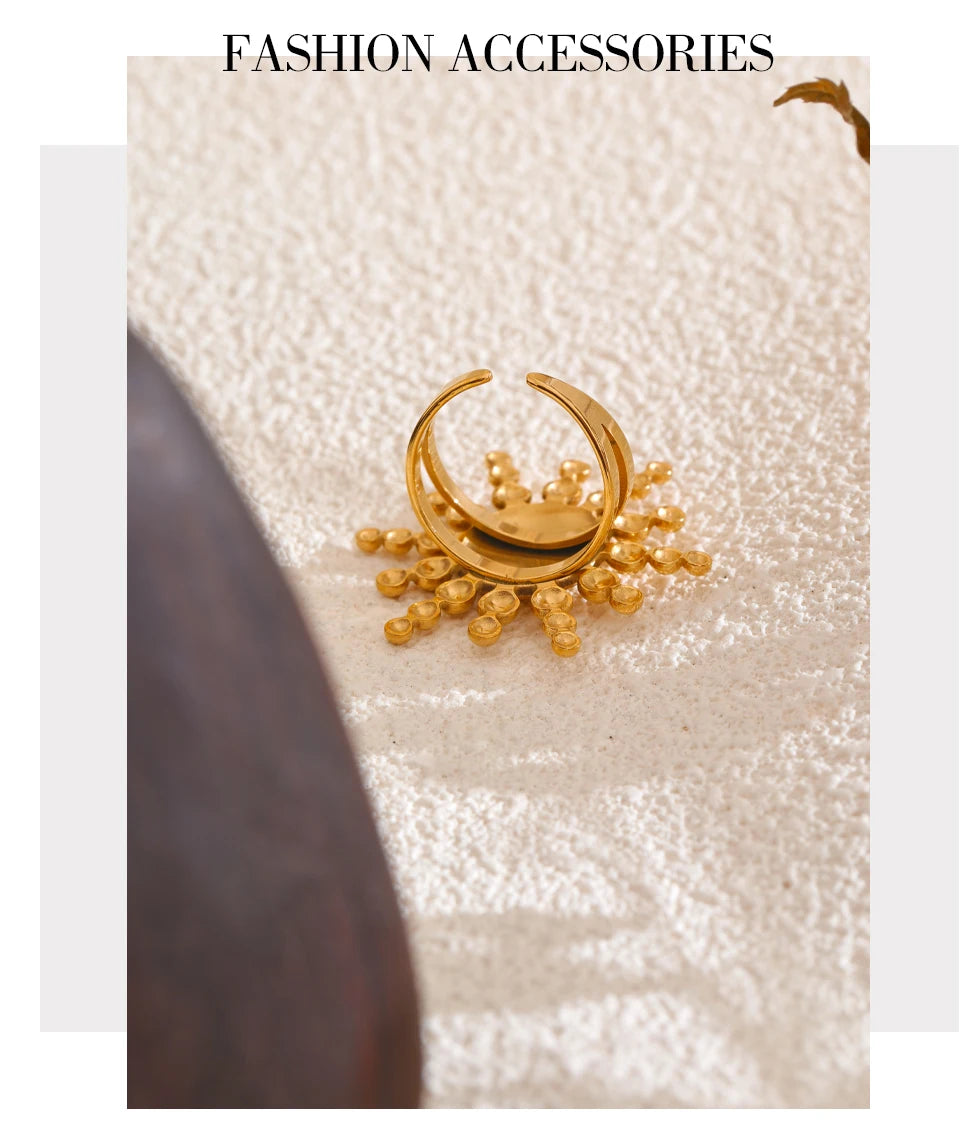 Big Adjustable Gold Ring