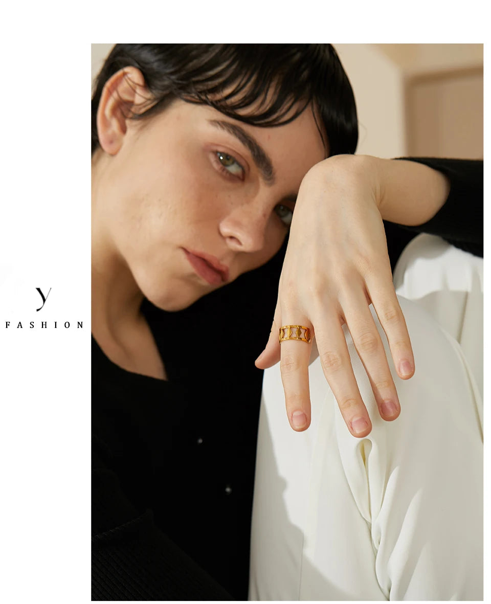 Rhombus Geometric Open Ring