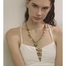 Ceramic Beads Heart Necklace