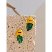 Green Malachite Stud Earrings