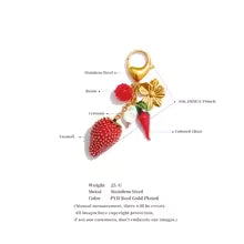 Red Strawberry Enamel Keychain