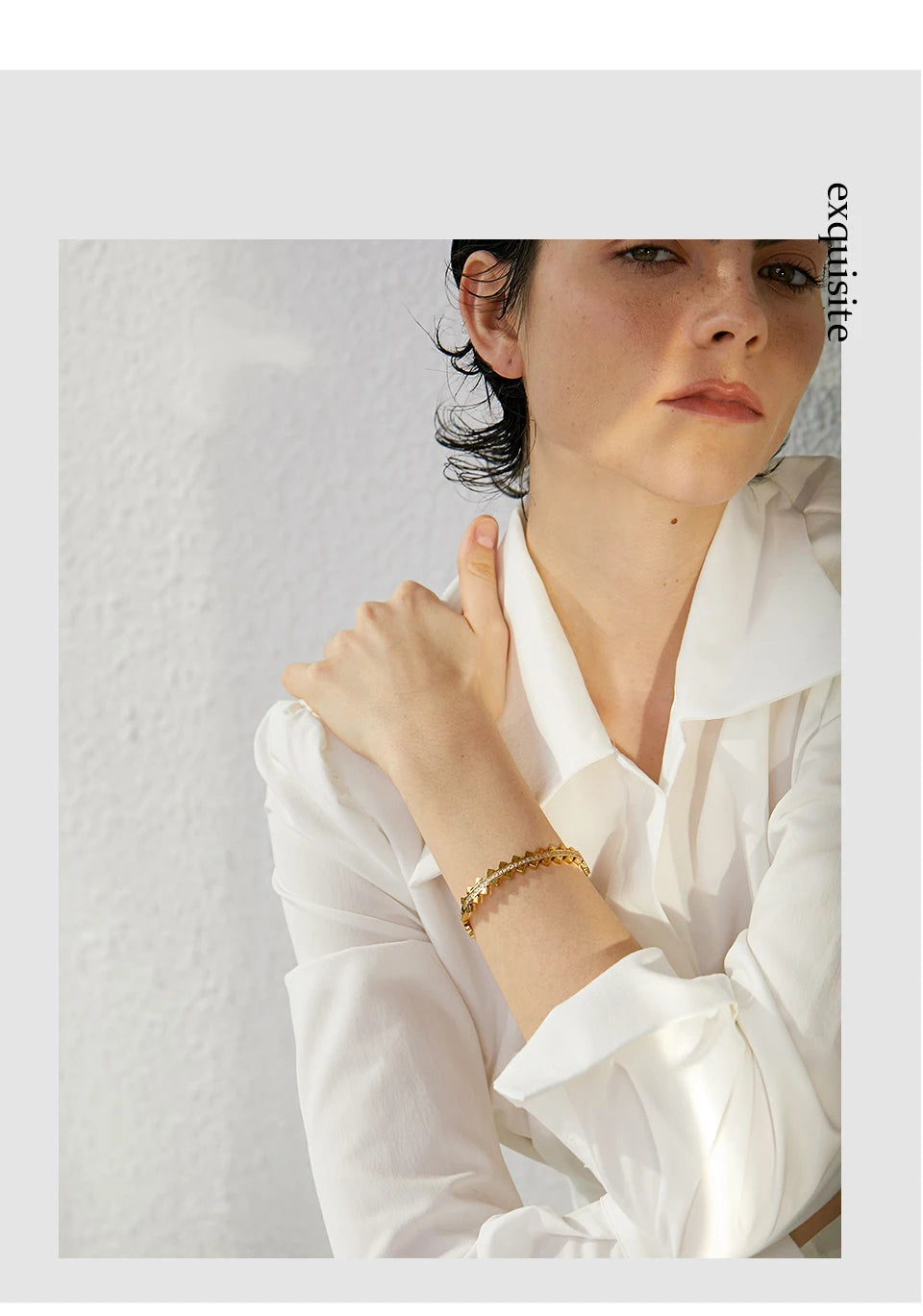 Gold Cubic Zirconia Geometric Bracelet