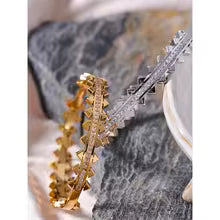 Gold Cubic Zirconia Geometric Bracelet