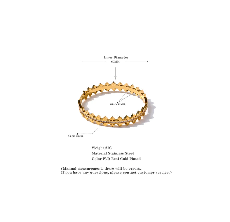 Gold Cubic Zirconia Geometric Bracelet