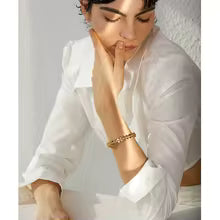 Gold Cubic Zirconia Geometric Bracelet