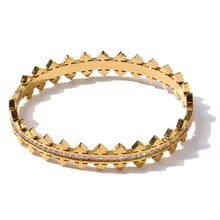 Gold Cubic Zirconia Geometric Bracelet