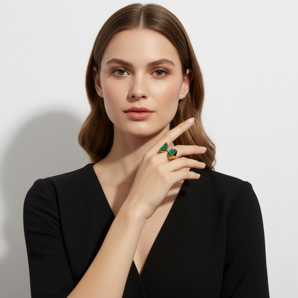 Green Malachite Stone Ring