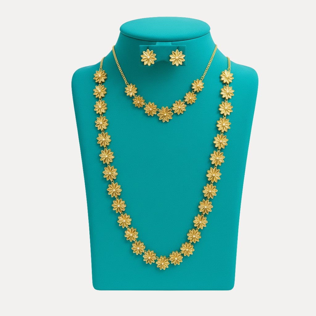 Floral Gold Jewelry Set
