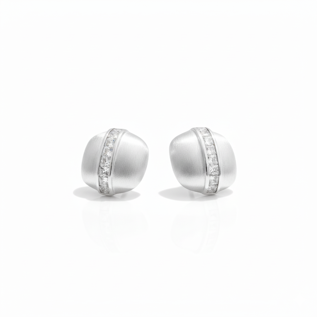 Zirconia Square Stud Earrings