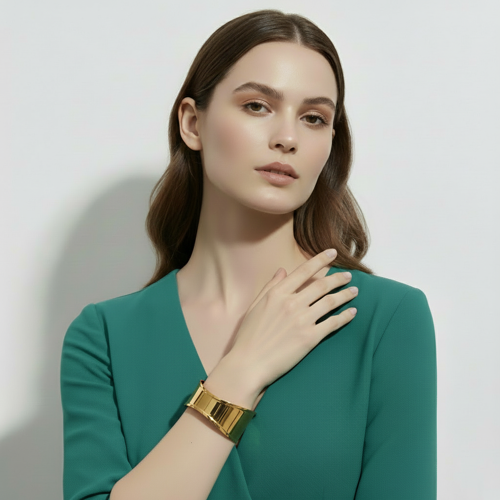 Gold Textured Stainless Steel Ring