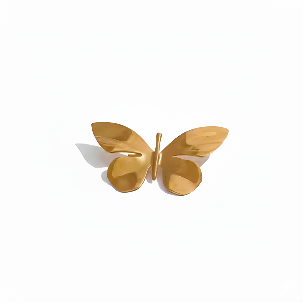 18K Gold Butterfly Brooch Pin